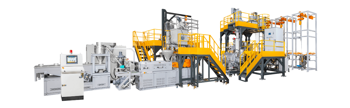 PVC Automatic Metering / Weighing / Conveying Pelletizing Extrusion Line